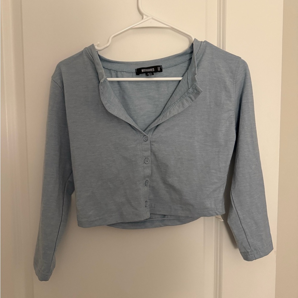 Missguided Sky Blue Crop Top